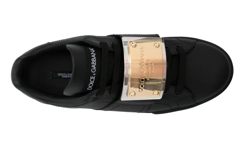 DOLCE & GABBANA Leather Portofino Buckle "Black"