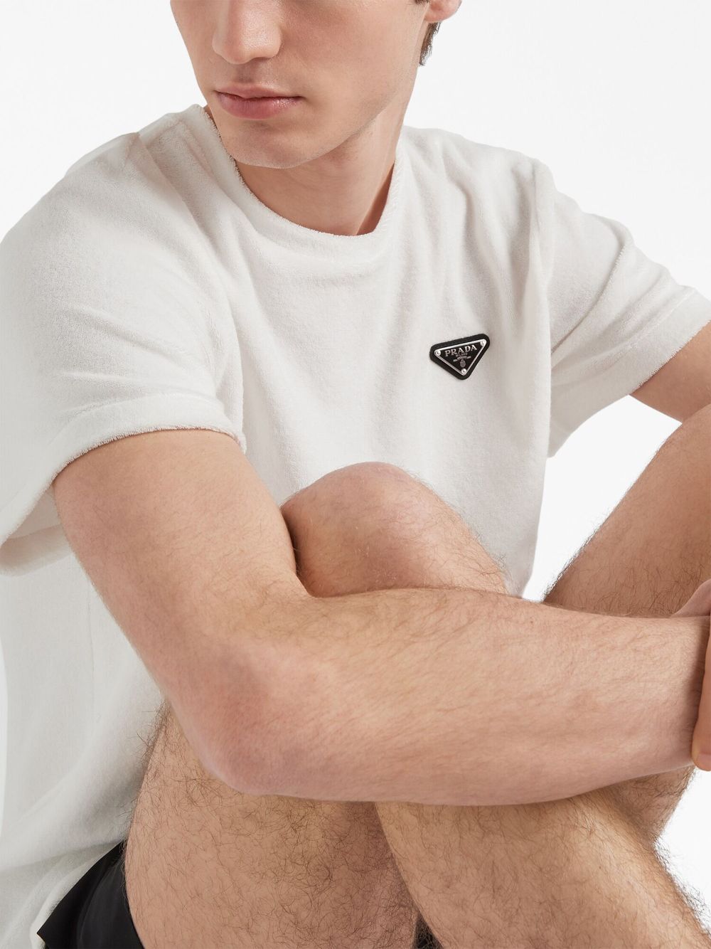 Prada triangle-logo terry T-shirt