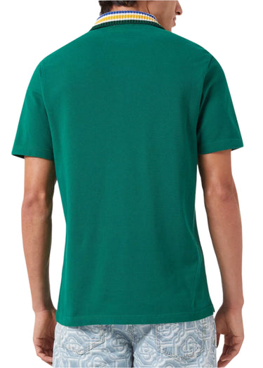 Casablanca Mint Stripe Collar Polo Green