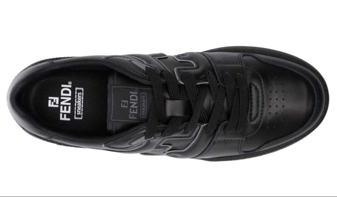 Fendi Match leather sneakers 'Black'