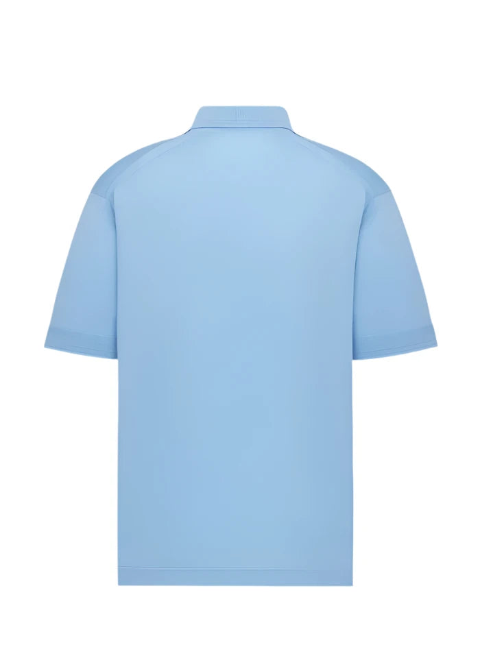Christian Dior Couture Polo Shirt Blue Virgin Wool Jersey