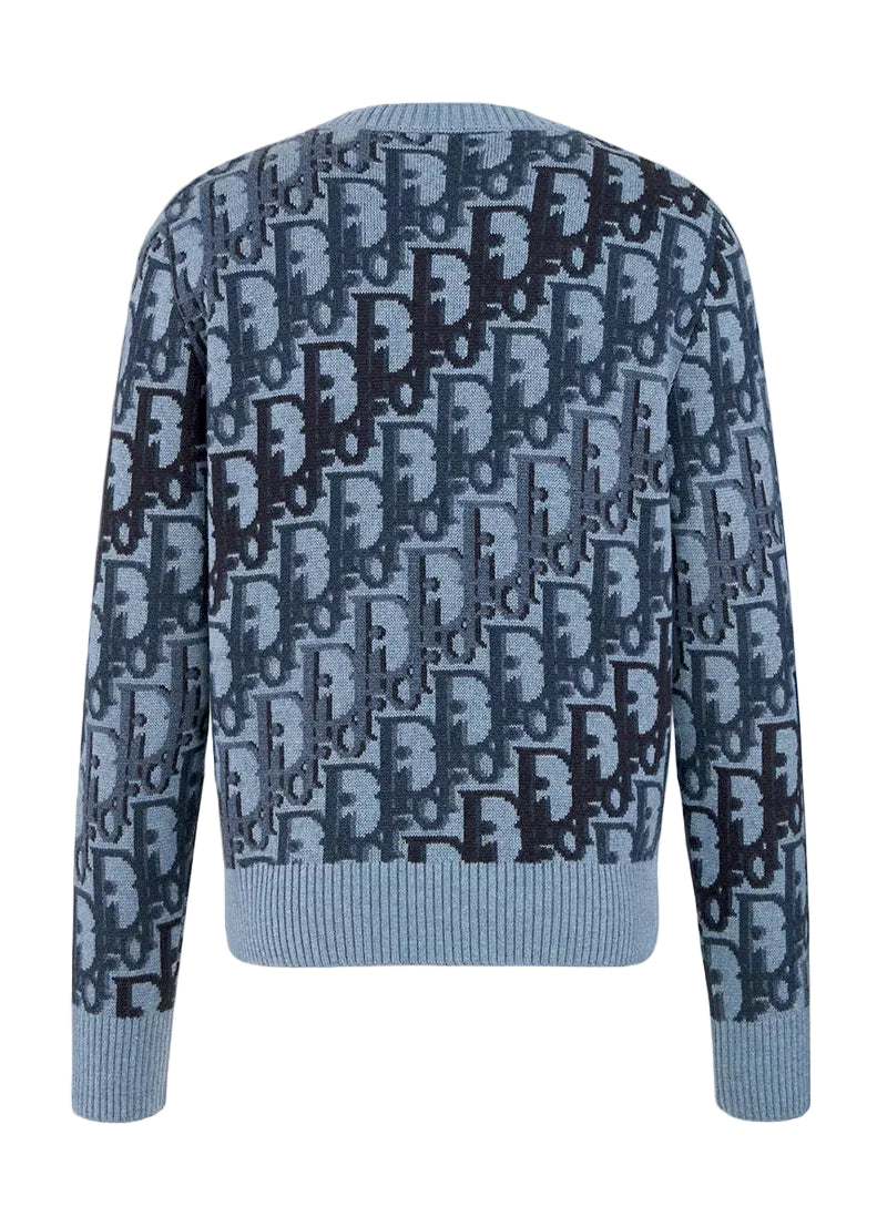 Dior Oblique Sweater "Blue Wool Jacquard"