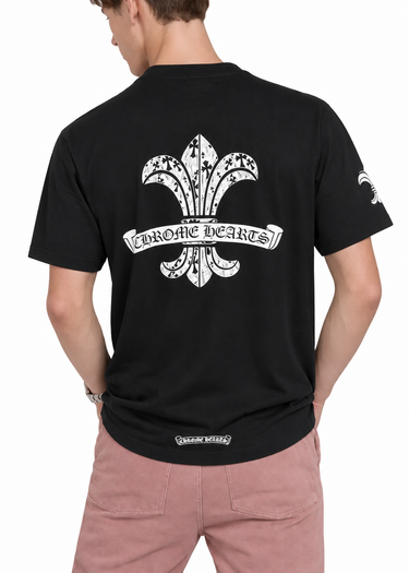 Chrome Hearts Fleur Scroll Logo Tee "Black"