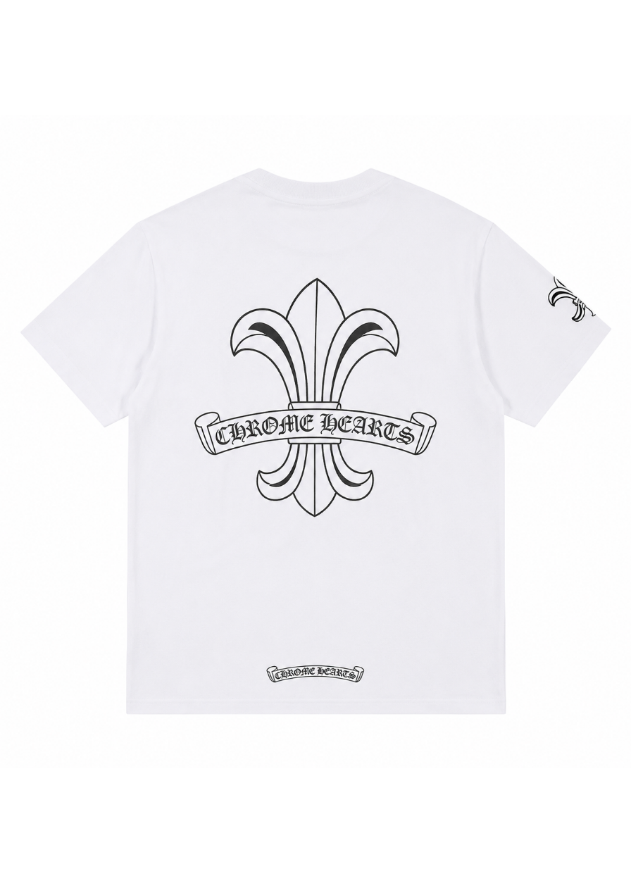 Chrome Hearts Fleur Scroll Logo Tee "White"