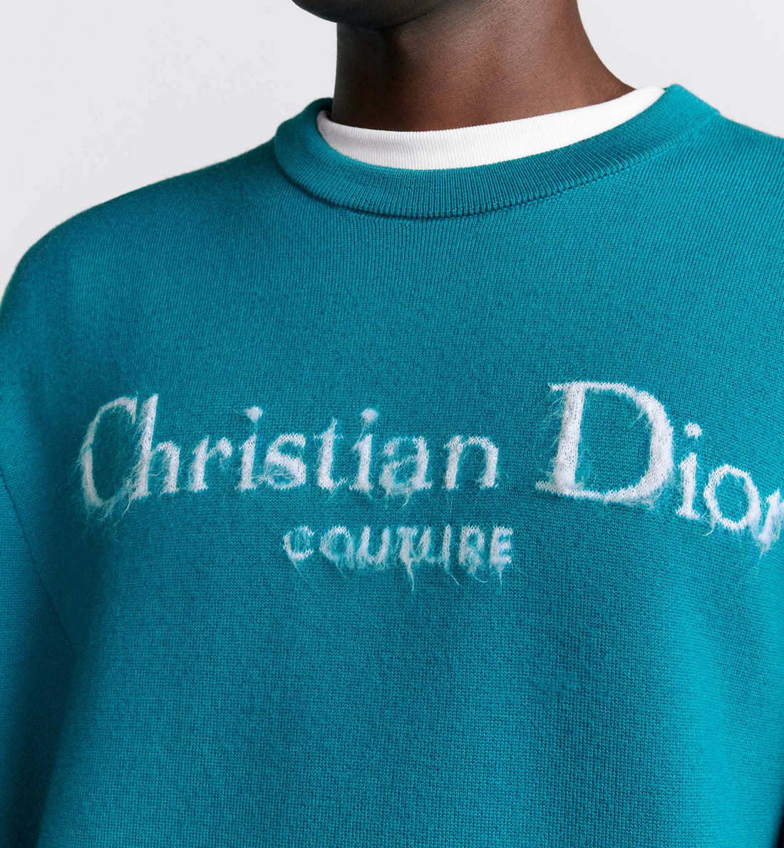 Christian Dior Couture Sweater Blue Wool Blend