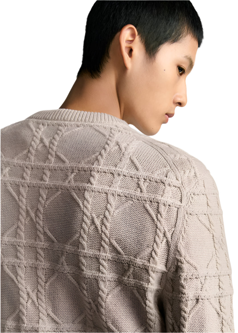 Dior Icons Cannage Sweater Beige Cashmere Knit