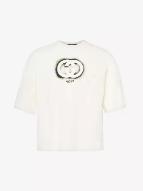 GUCCI Brand-print boxy-fit cotton-jersey T-shirt