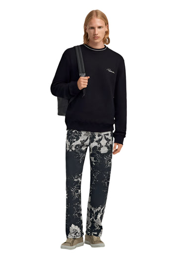 Roberto Cavalli ROSES REGULAR FIT CREWNECK - Sweatshirt - black