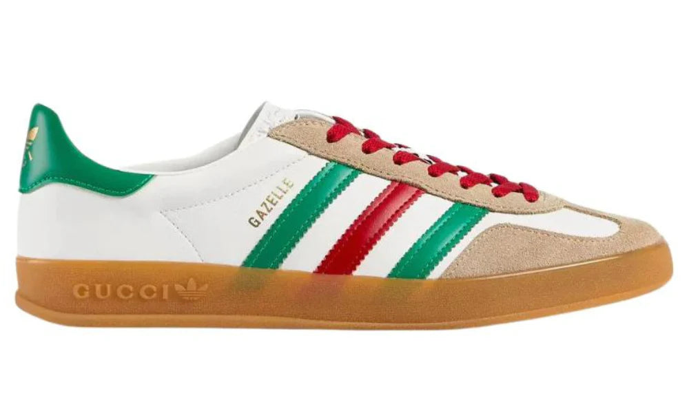 adidas gazelle silver green womens Adidas x GUCCI Gazelle 'White Green Red' – EBITAF