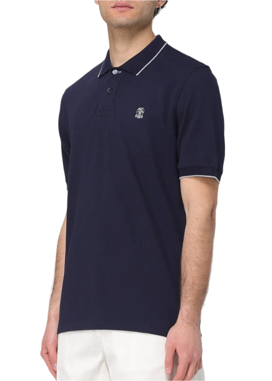 Brunello Cucinelli Polo shirt men Navy Blue