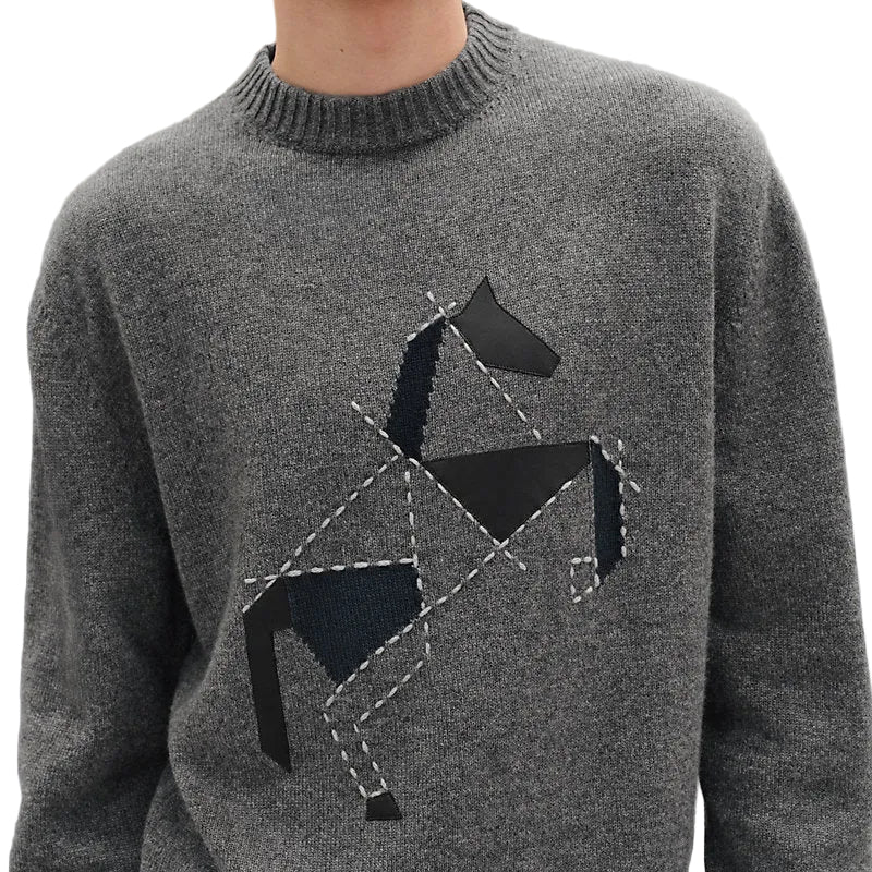 Hermes Cashmere Cheval tangram "Gray"