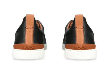 Ermenegildo Zegna Triple Stitch Black Deerskin Sneakers