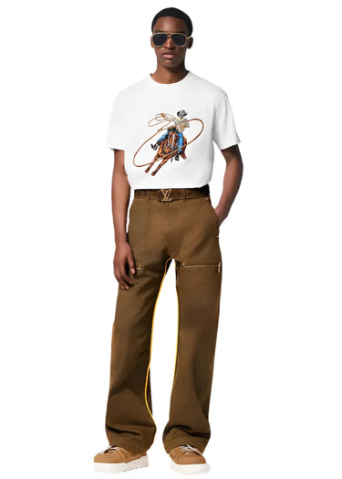 LV Graphic Embroidered Cotton T-Shirt