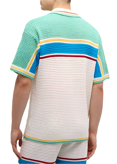 Casablanca Crocheted cotton tennis shirt