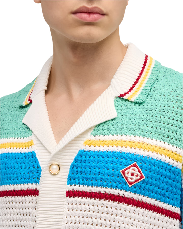 Casablanca Crocheted cotton tennis shirt