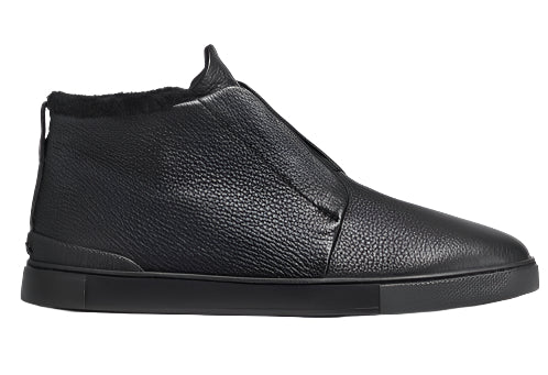 ZEGNA Black Triple Stitch Sneaker