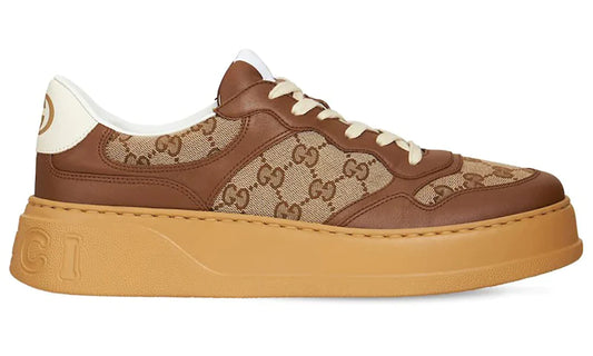 GUCCI GG Canvas leather-trimmed sneakers