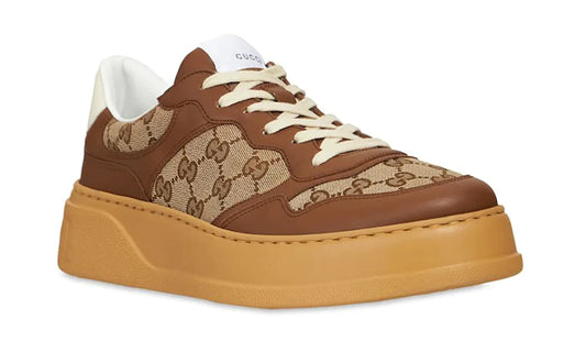 GUCCI GG Canvas leather-trimmed sneakers