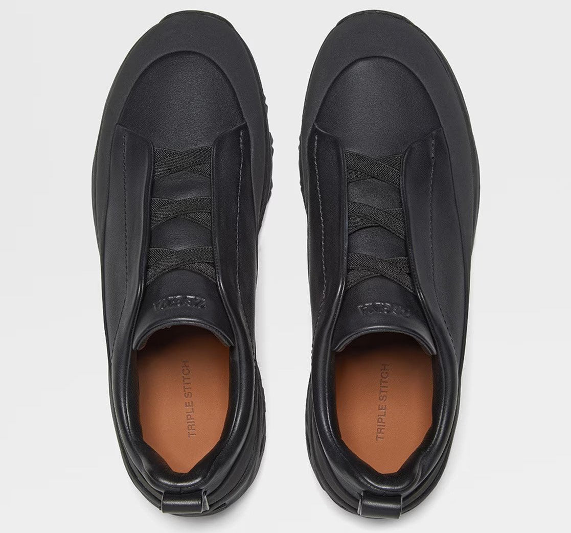 ZEGNA Triple Stitch Monte Sneakers "Black"