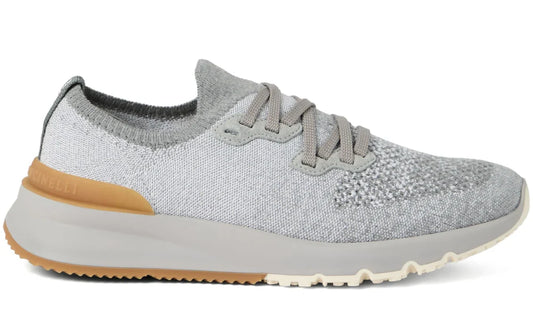 Brunello Cucinelli knitted sneakers "Grey"