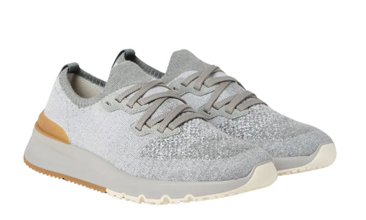 Brunello Cucinelli knitted sneakers "Grey"