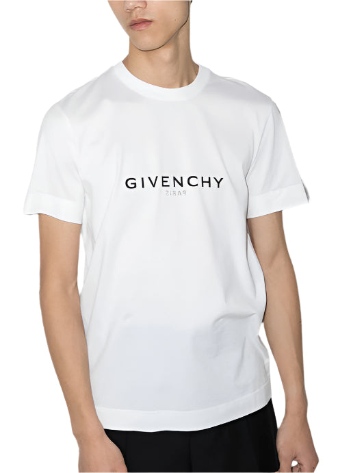 Givenchy Reverse Paris Logo Print Oversized T-Shirt in White