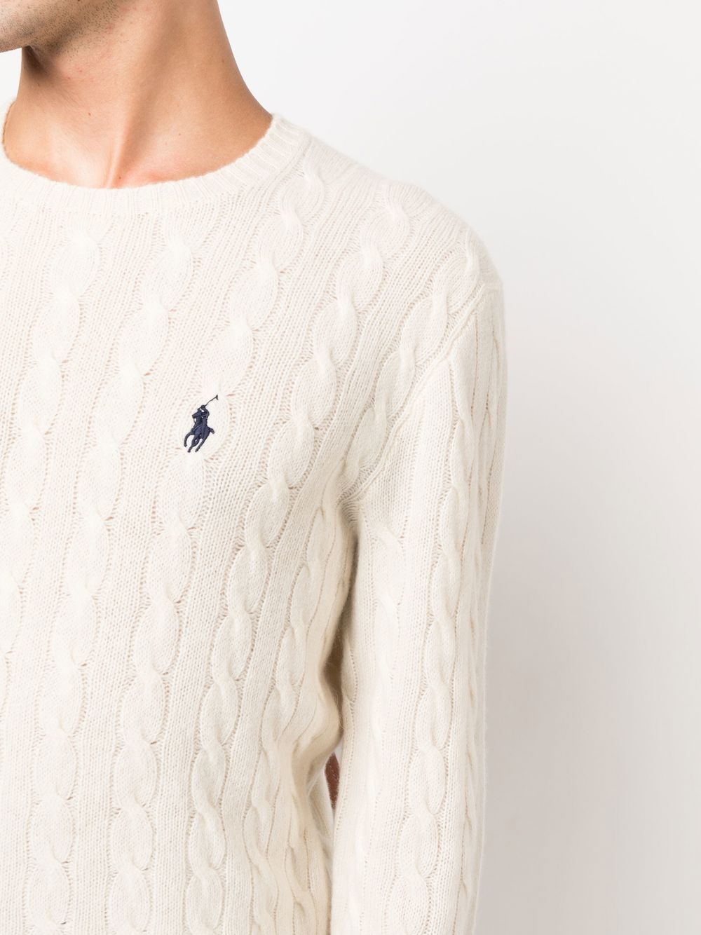 Polo Ralph Lauren logo-embroidered cable-knit jumper