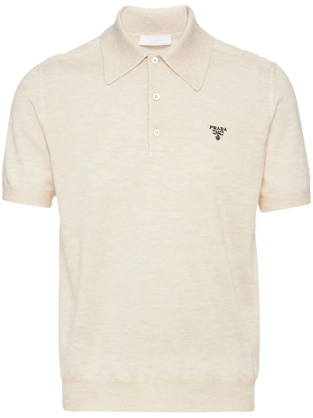 Prada Superfine wool polo shirt Beige