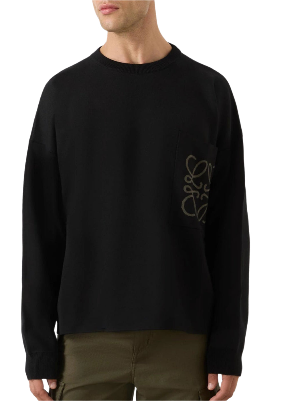 LOEWE intarsia logo sweater Black