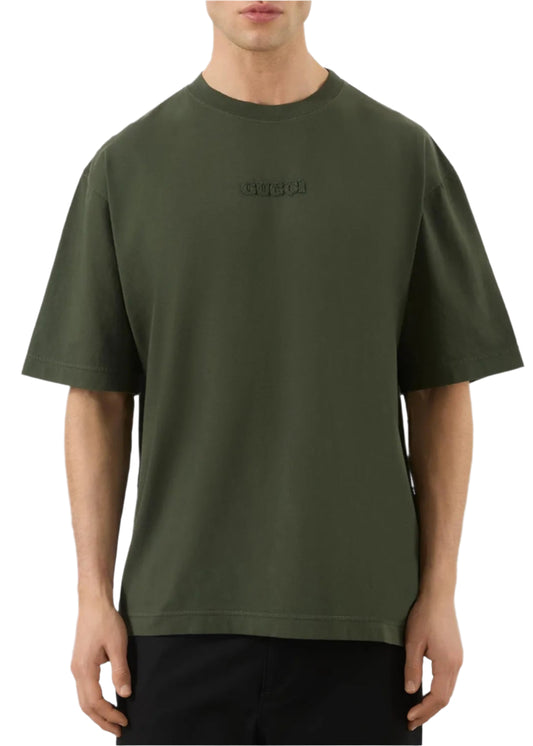 Gucci Embroidered Cotton Jersey T-Shirt Dark Green