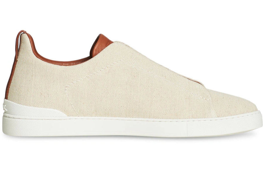 Zegna Triple Stitch Elasticated Sneakers White