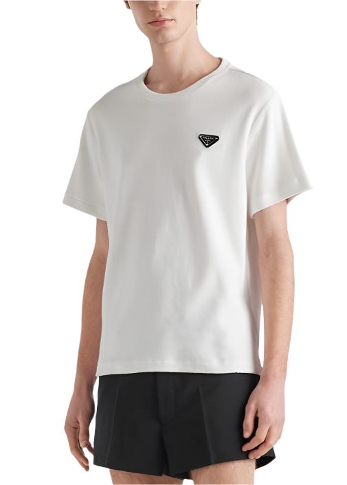 Prada triangle-logo terry T-shirt