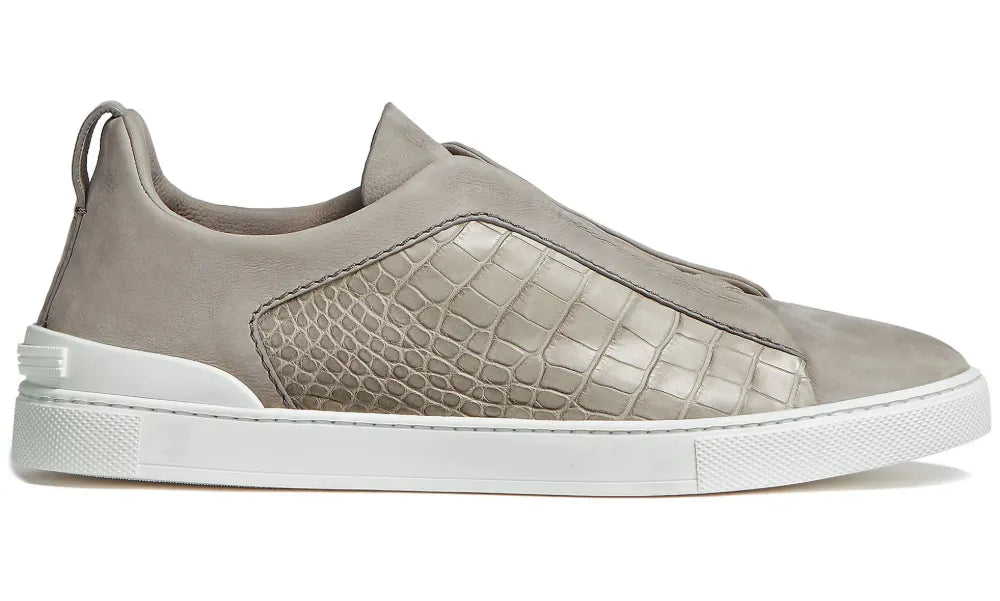 Zegna Crocodile Leather Triple Stitch "Neutrals"