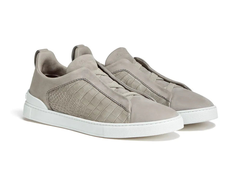Zegna Crocodile Leather Triple Stitch "Neutrals"