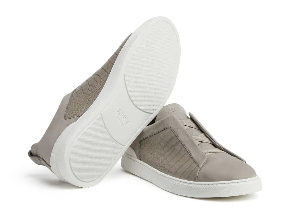 Zegna Crocodile Leather Triple Stitch "Neutrals"