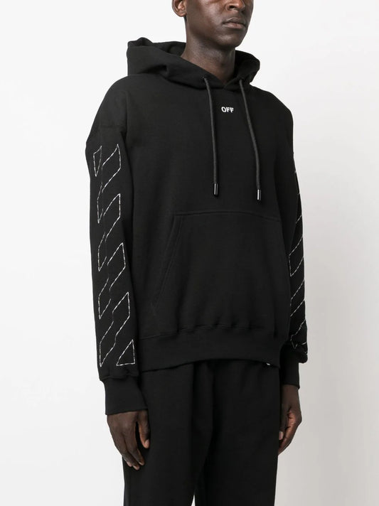 Off-White Arrows-embroidered cotton hoodie
