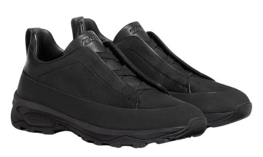 ZEGNA Triple Stitch Monte Sneakers "Black"