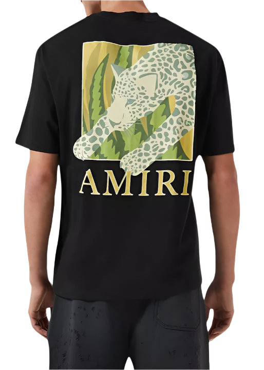 AMIRI Leopard-print T-shirt in Cotton-jersey Black