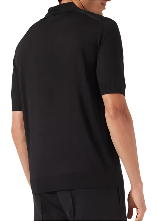 Prada Superfine wool polo shirt Black