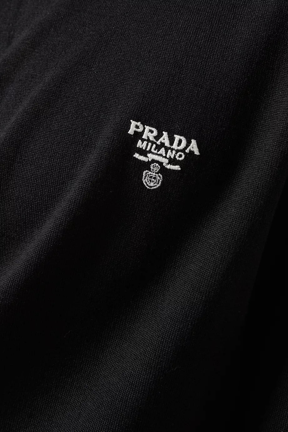 Prada Superfine wool polo shirt Black