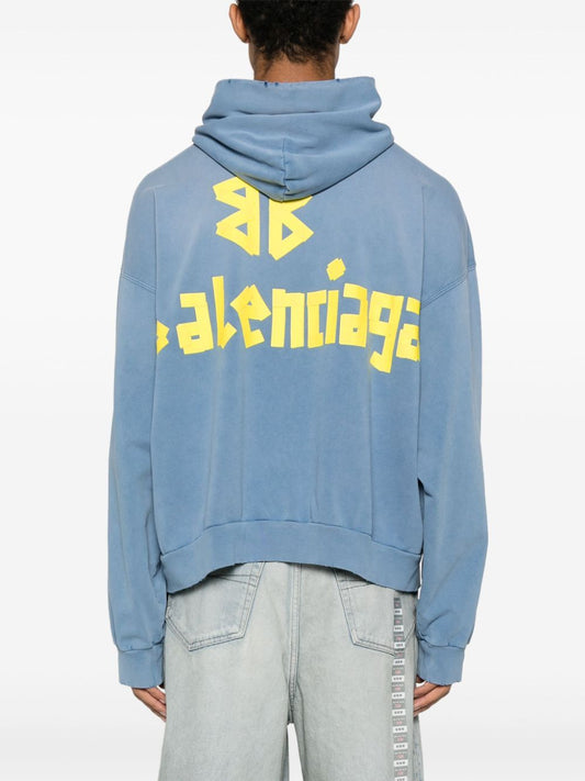 Balenciaga logo-print cotton hoodie