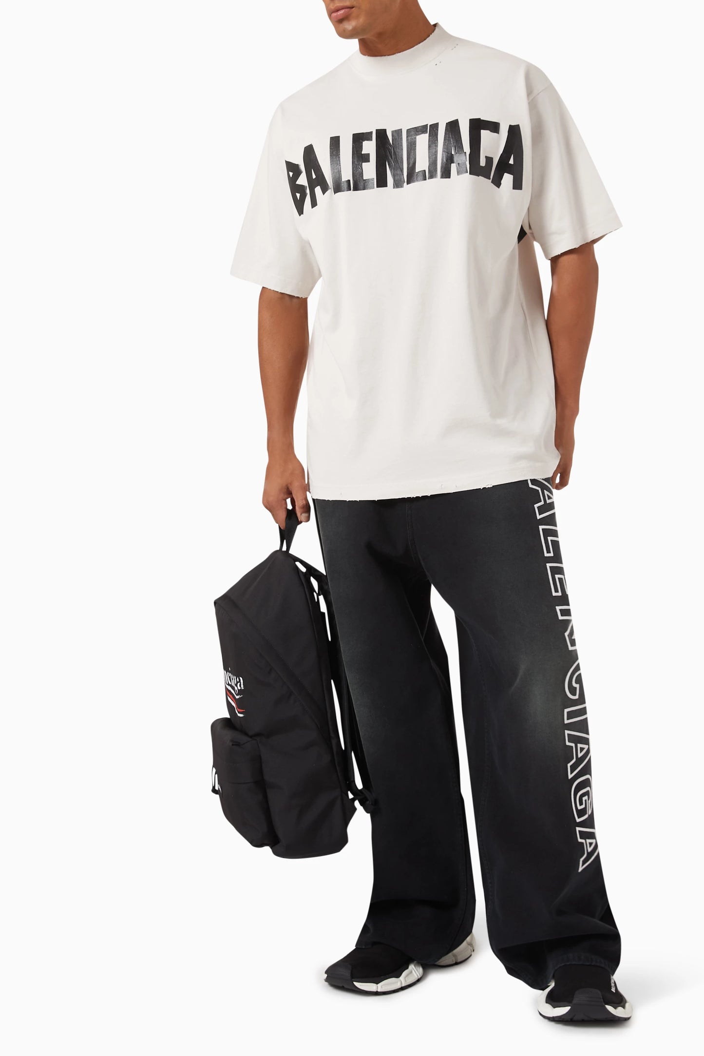 Balenciaga Unisex New Tape Type Medium-fit T-shirt in Vintage-jersey White
