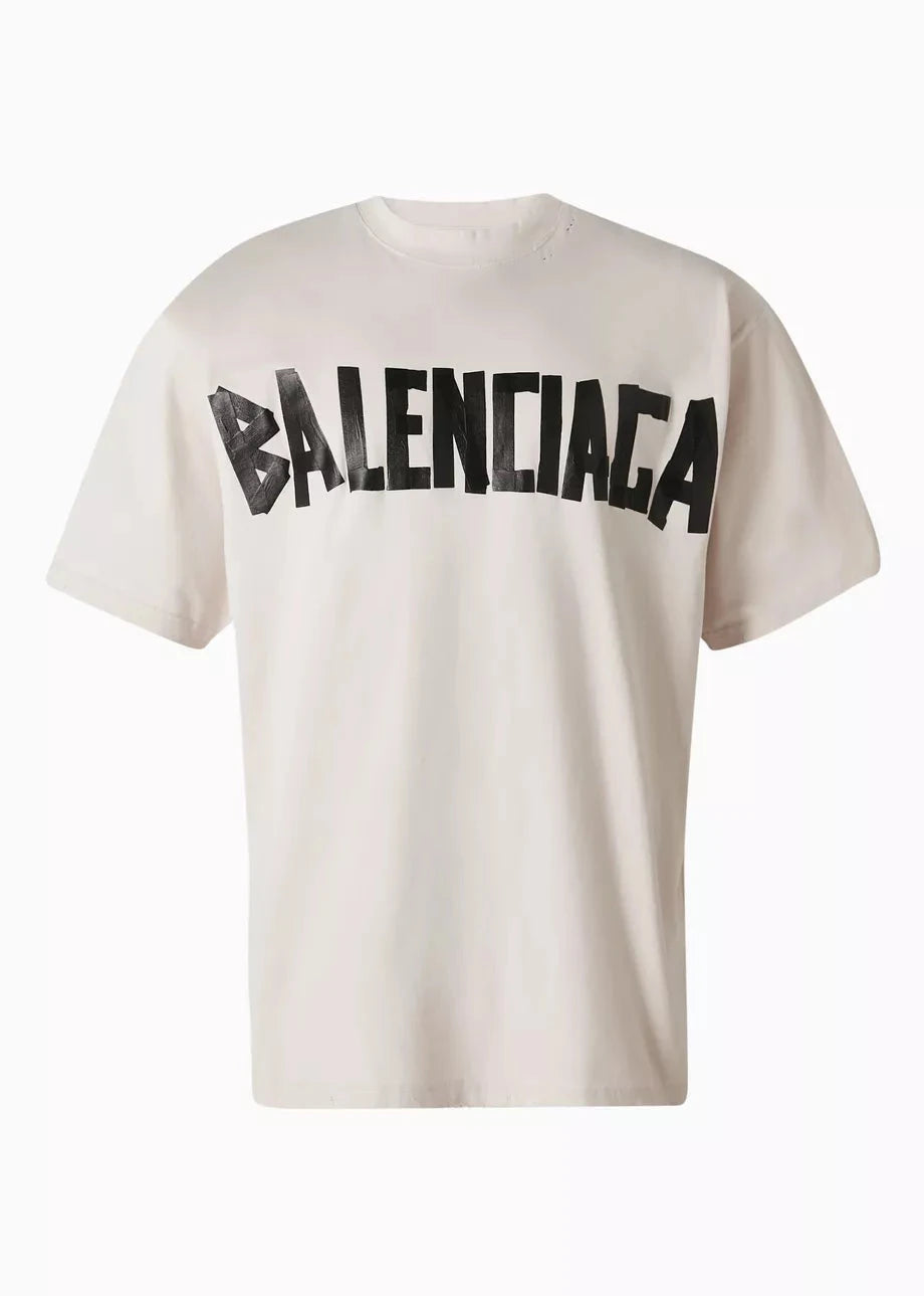 Balenciaga Unisex New Tape Type Medium-fit T-shirt in Vintage-jersey White