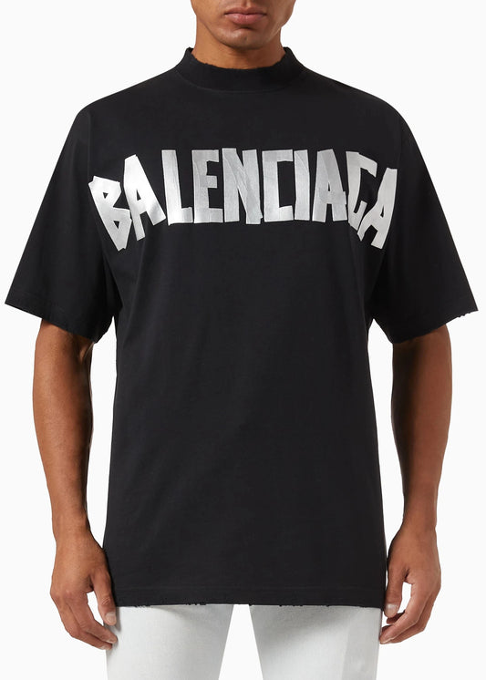 Balenciaga Unisex New Tape Type Medium-fit T-shirt in Vintage-jersey black