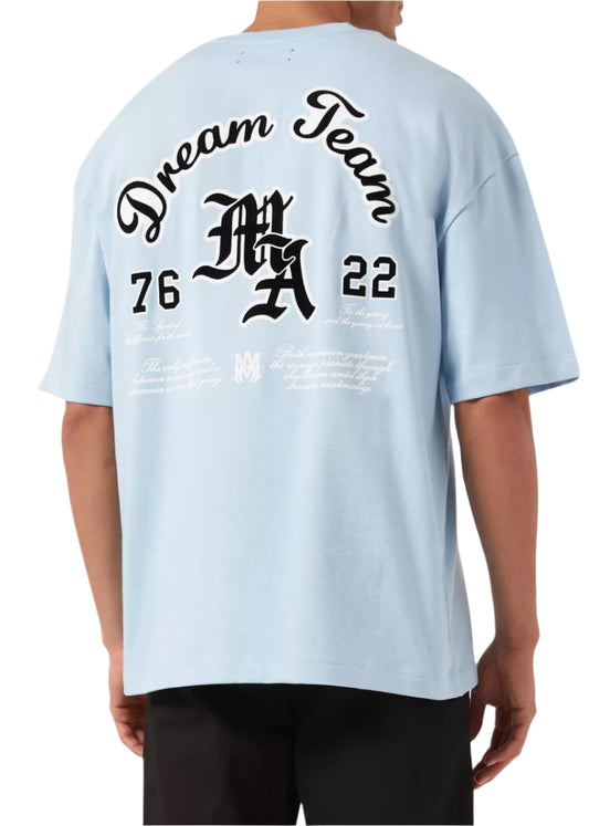 Amiri Dream Team Oversized T-shirt in Cotton Blue