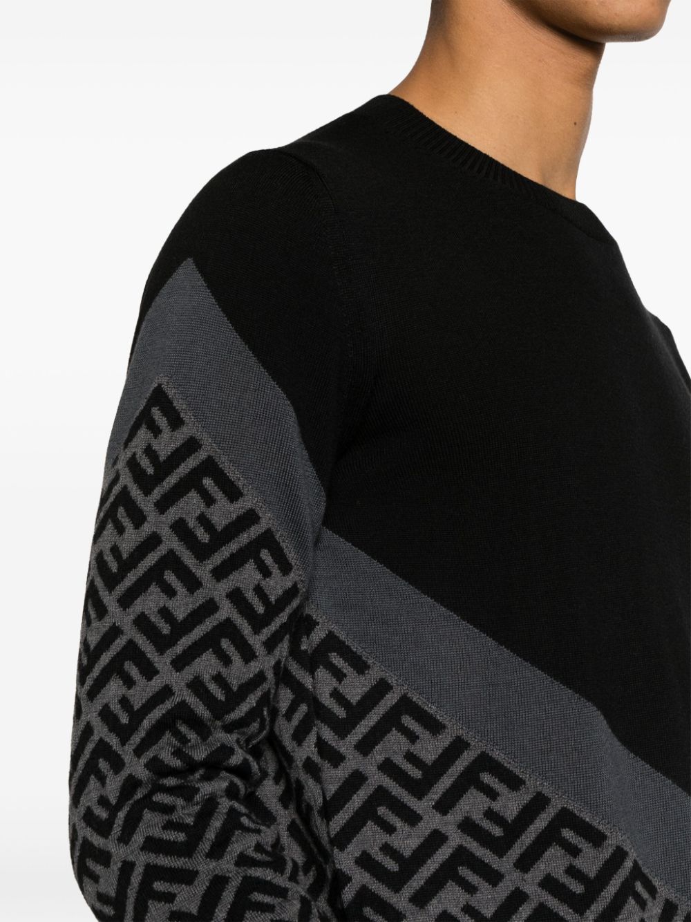 FENDI FF-pattern intarsia-knit jumper