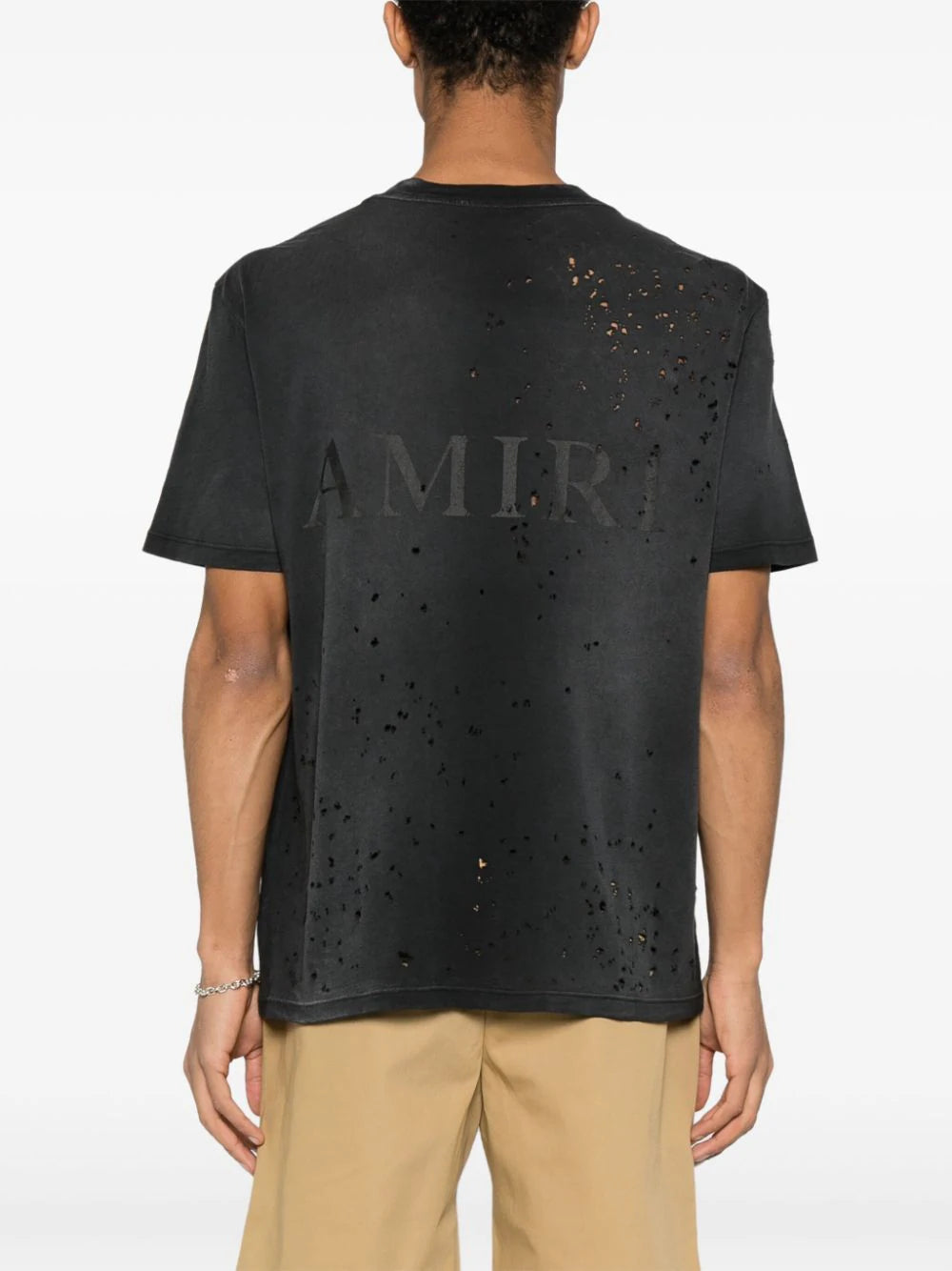 AMIRI Shotgun logo-print distressed T-shirt