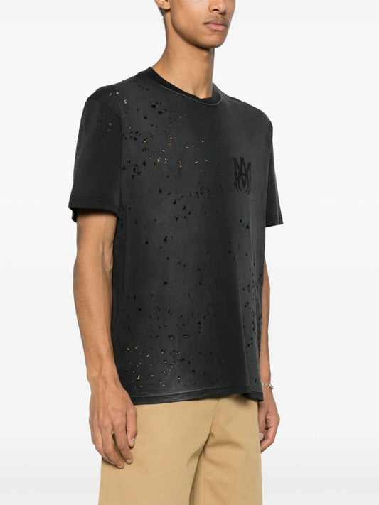 AMIRI Shotgun logo-print distressed T-shirt