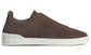 Zegna Brown Suede Triple Stitch Sneakers