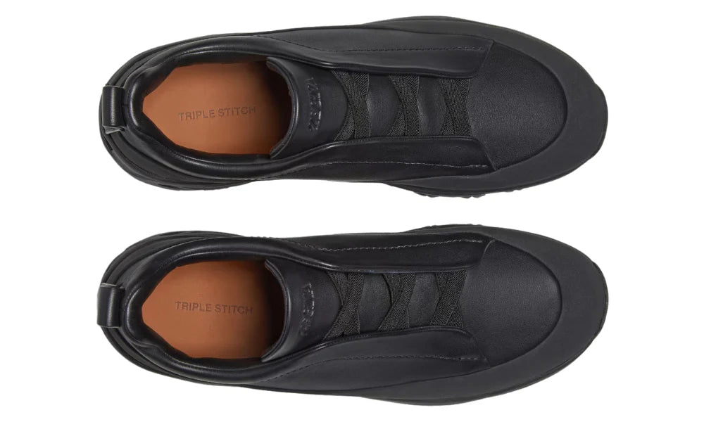 ZEGNA Triple Stitch Monte Sneakers "Black"